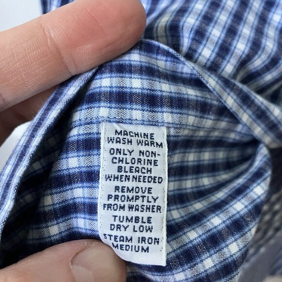Vintage Ralph Lauren Blake Shirt Mens M Blue Plaid Oxford Button Up - Picture 5 of 7